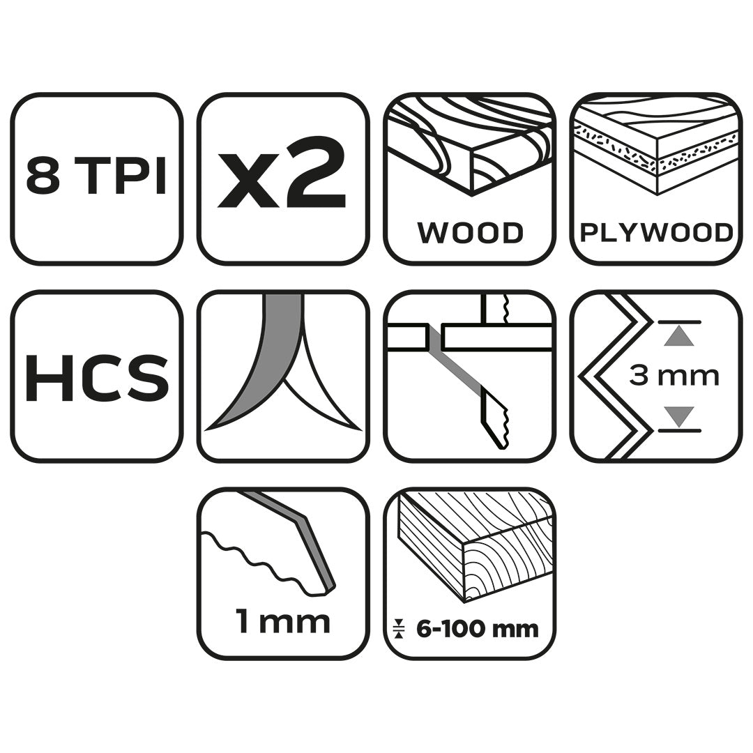Šabľový pílový kotúč, HCS, 152 x 19 x 1 mm, 8TPI, cpl. 2 ks. od NEO TOOLS nájdeš na naravis.sk