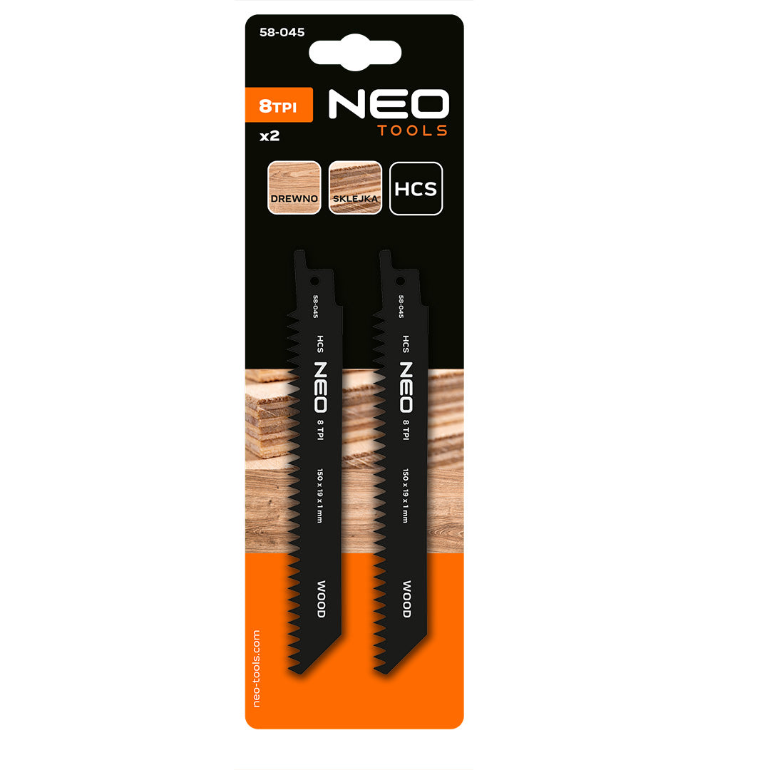 Šabľový pílový kotúč, HCS, 152 x 19 x 1 mm, 8TPI, cpl. 2 ks. od NEO TOOLS nájdeš na naravis.sk