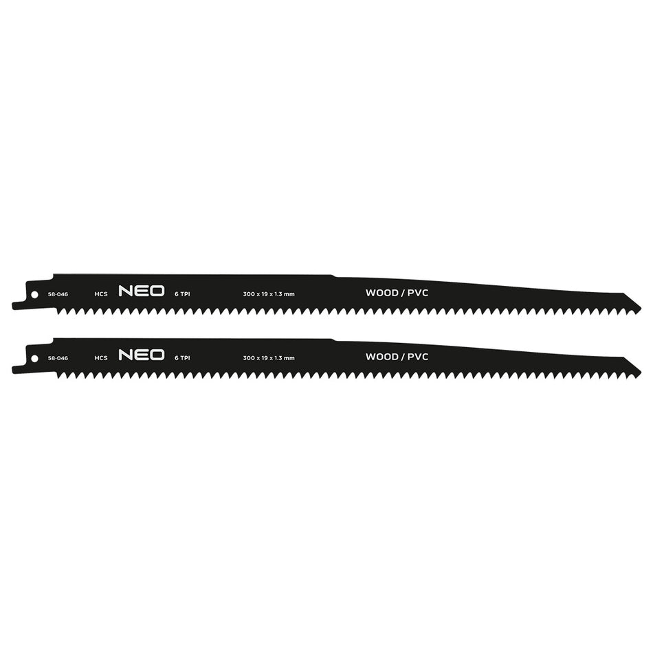 Šabľový pílový kotúč, HCS, 300 x 19 x 1,3 mm, 6TPI, cpl. 2 ks. od NEO TOOLS nájdeš na naravis.sk
