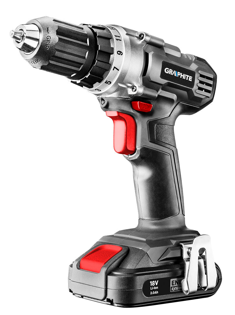 Akumulátorový vŕtací skrutkovač Energy+ 18 V, Li-Ion, samoupevňovacie skľučovadlo 10 mm, bez akumulátora od GRAPHITE nájdeš na naravis.sk