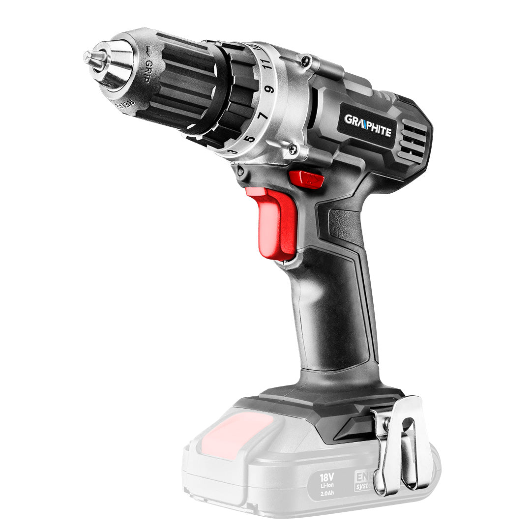Akumulátorový vŕtací skrutkovač Energy+ 18 V, Li-Ion, samoupevňovacie skľučovadlo 10 mm, bez akumulátora od GRAPHITE nájdeš na naravis.sk