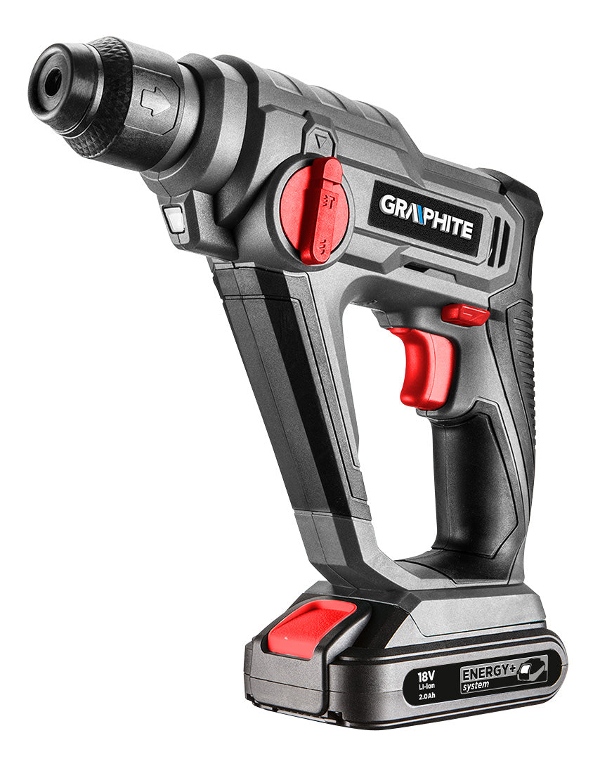 Akumulátorové vŕtacie kladivo SDS+ Energy+ 18V, Li-Ion/0,8 J, bez akumulátora od GRAPHITE nájdeš na naravis.sk