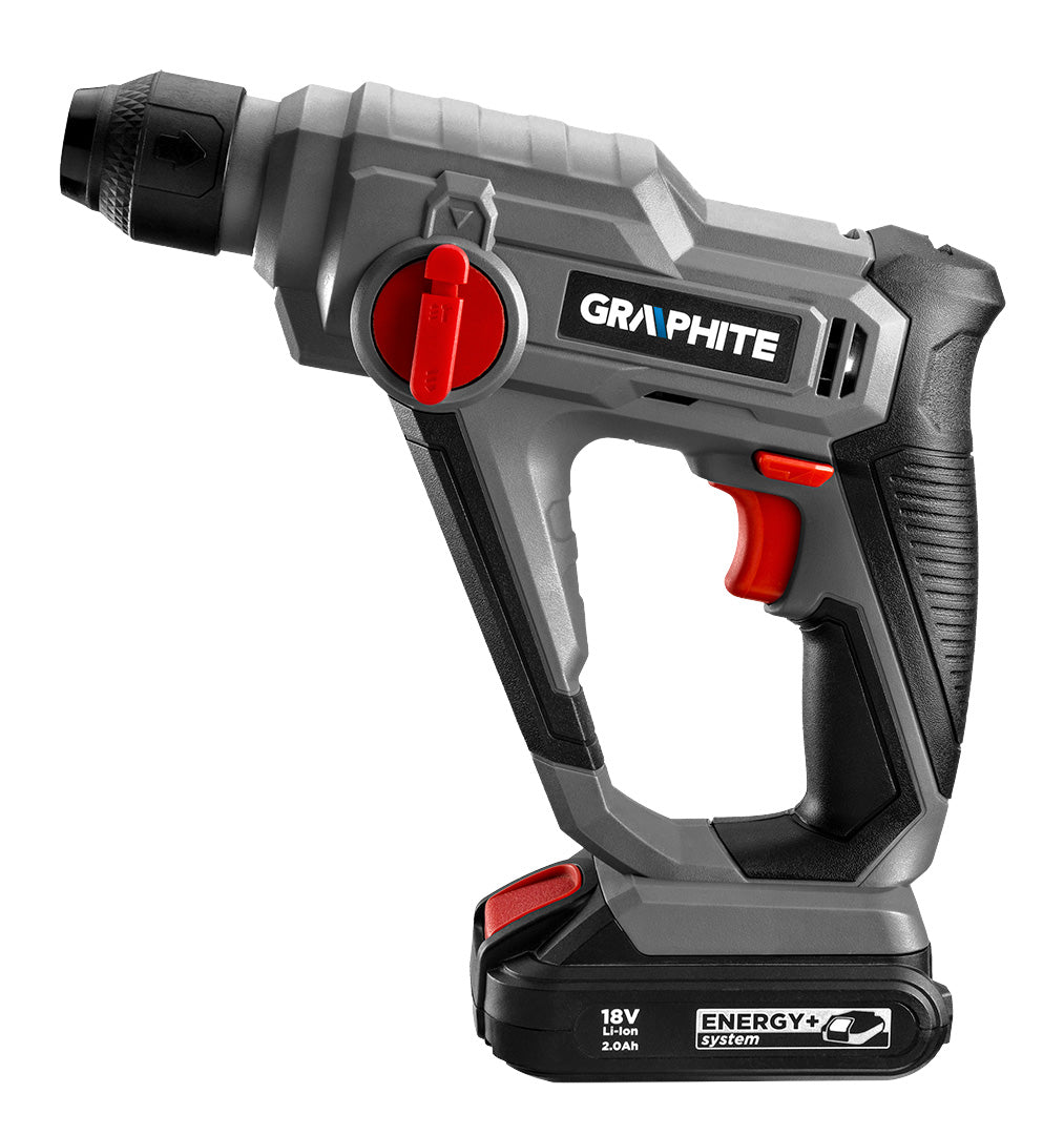 Akumulátorové vŕtacie kladivo SDS+ Energy+ 18V, Li-Ion/0,8 J, bez akumulátora od GRAPHITE nájdeš na naravis.sk