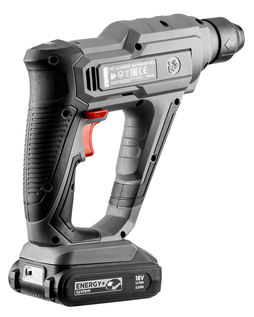 Akumulátorové vŕtacie kladivo SDS+ Energy+ 18V, Li-Ion/0,8 J, bez akumulátora od GRAPHITE nájdeš na naravis.sk
