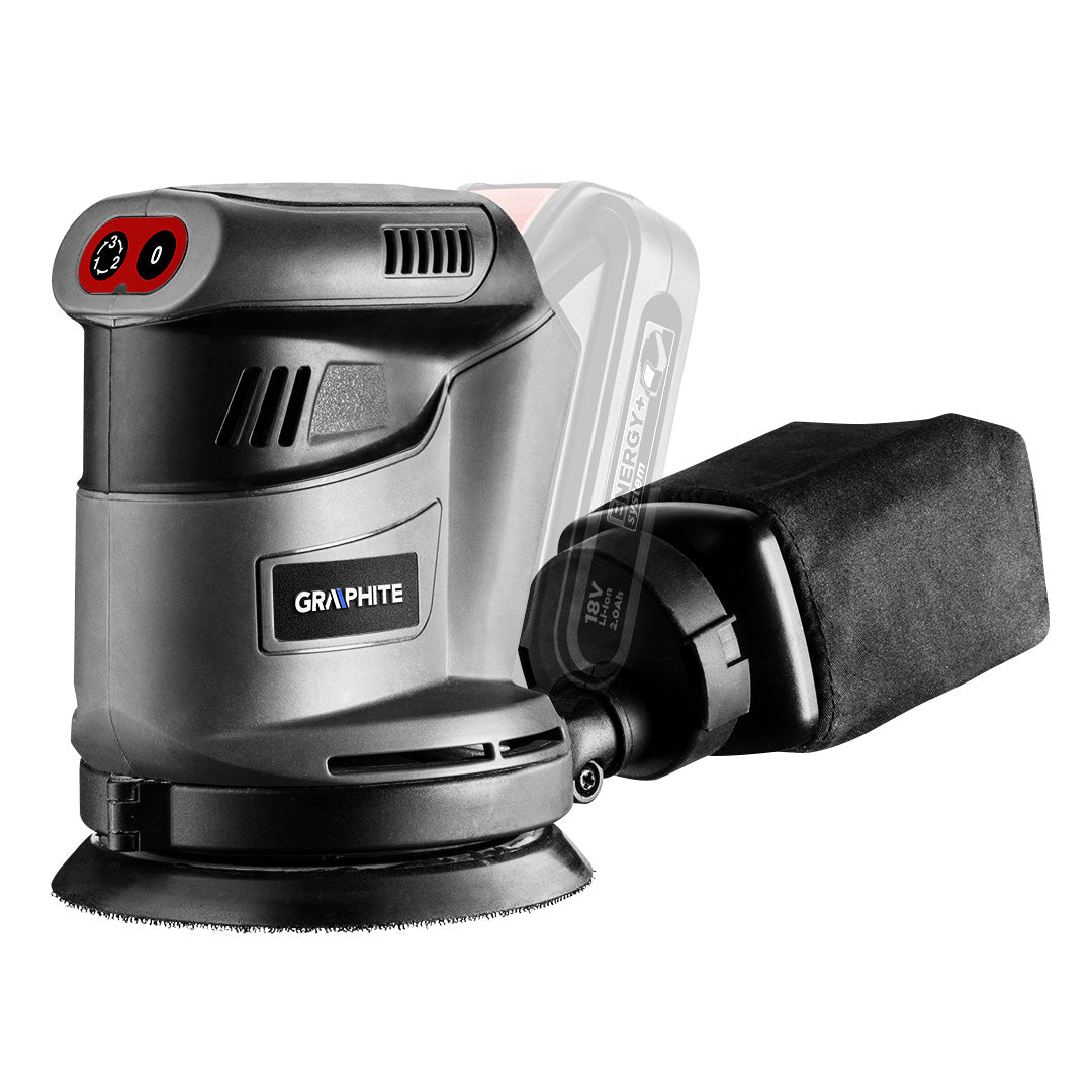Excentrická brúska Energy+ 18 V, Li-Ion, pätka 125 mm, bez akumulátora od GRAPHITE nájdeš na naravis.sk
