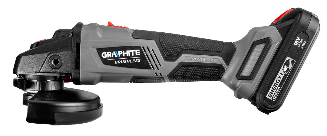 Akumulátorová bezkefková uhlová brúska Energy+ 18V, Li-Ion, kotúč 125mm, bez akumulátora od GRAPHITE nájdeš na naravis.sk