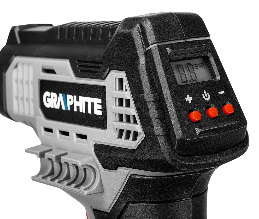 Akumulátorový kompresor Energy+ 18 V, LCD displej, bez batérie od GRAPHITE nájdeš na naravis.sk