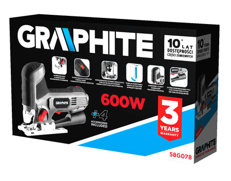 Skicovacia píla 600 W, počet zdvihov 800-3000 ot/min, s držiakom tela od GRAPHITE nájdeš na naravis.sk
