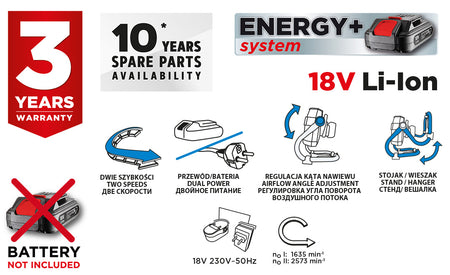 Energy+ 18V akumulátorový ventilátor od GRAPHITE nájdeš na naravis.sk