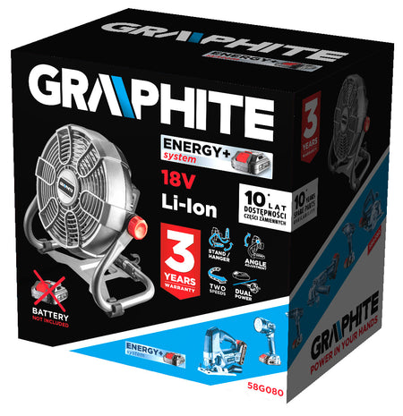 Energy+ 18V akumulátorový ventilátor od GRAPHITE nájdeš na naravis.sk