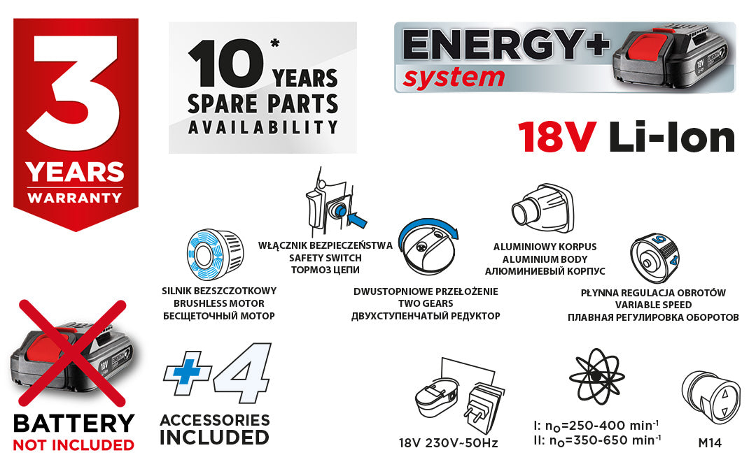 Akumulátorový mixér bezkartáčové Energy+ 18V, ot: I: 250-400 min-1, II: 350-650 min-1 od GRAPHITE nájdeš na naravis.sk