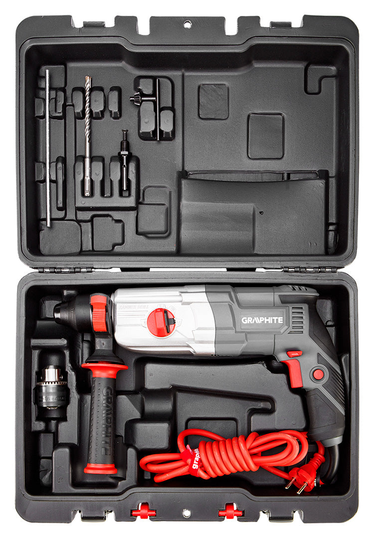 Príklepová vŕtačka SDS+ 710 W, kufor od GRAPHITE nájdeš na naravis.sk