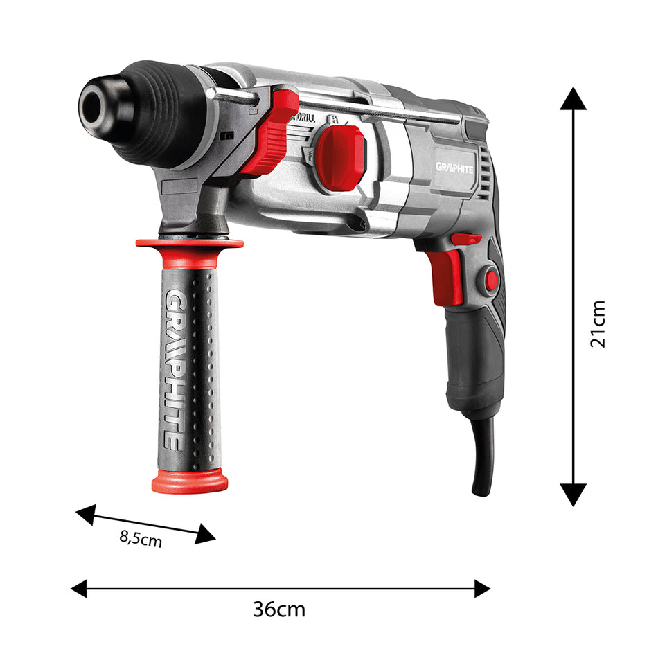 Príklepová vŕtačka SDS+ 710 W, kufor od GRAPHITE nájdeš na naravis.sk