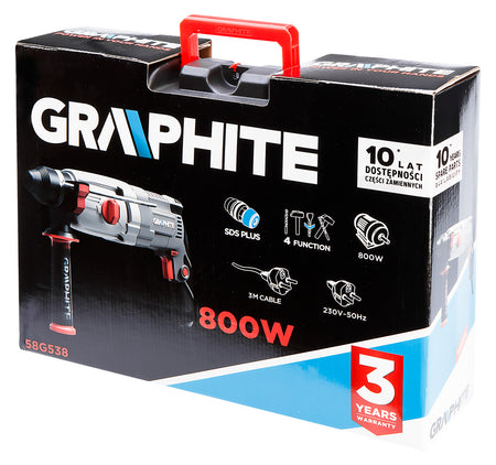 800 W vŕtacie kladivo SDS+, s kufríkom od GRAPHITE nájdeš na naravis.sk