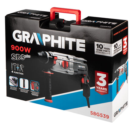 Vŕtacie kladivo SDS+ 900W, kufor od GRAPHITE nájdeš na naravis.sk