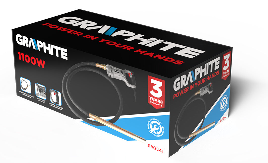 BETÓNOVÝ VIBRÁTOR 1100W S PUROVÝM 3m od GRAPHITE nájdeš na naravis.sk