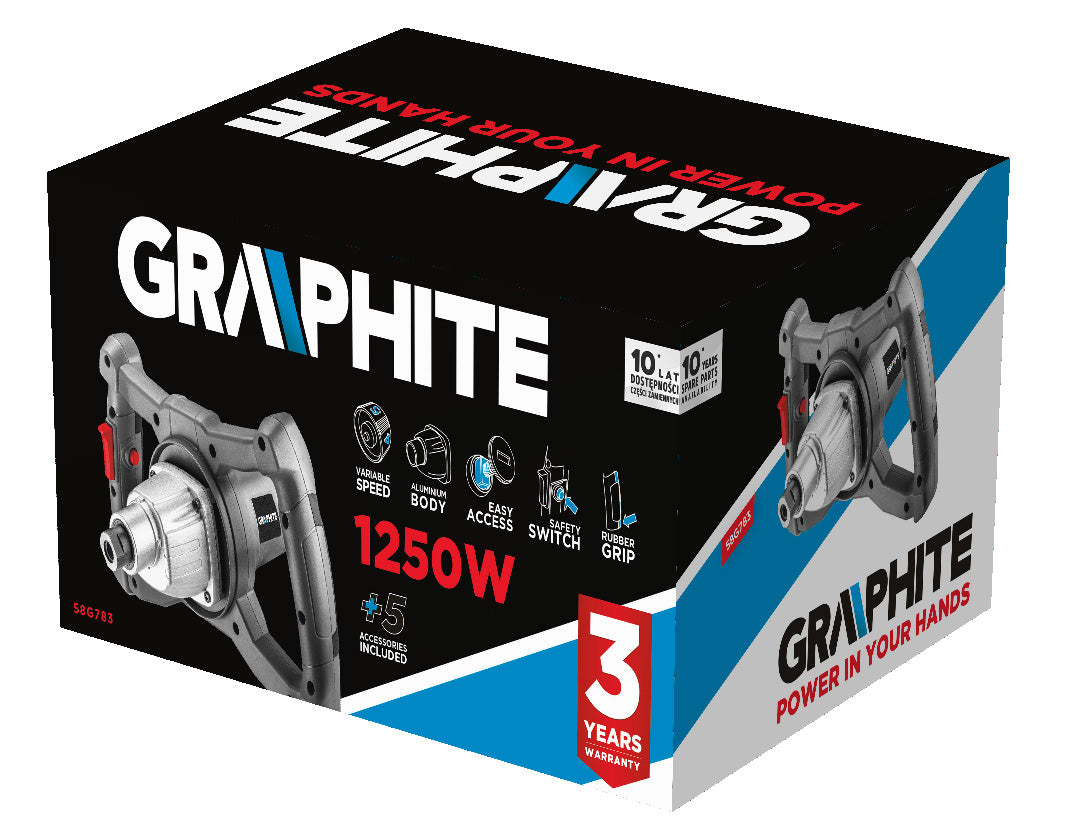 Miešačka 1250W, otáčky: 400-800 min-1 od GRAPHITE nájdeš na naravis.sk