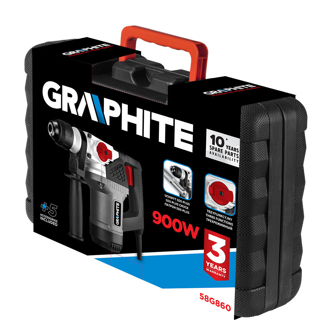 Vŕtacie kladivo SDS+ 900W od GRAPHITE nájdeš na naravis.sk