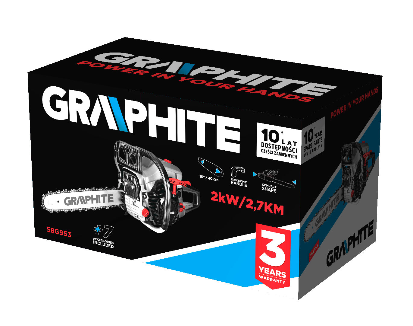 Reťazová píla 2kW (2,7HP), vodiaca lišta 16" od GRAPHITE nájdeš na naravis.sk