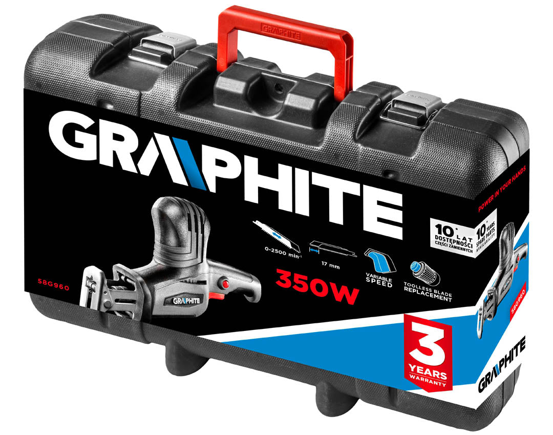 píla chvostovka 350W, počet zdvihov 0-2500 min-1, puzdro od GRAPHITE nájdeš na naravis.sk