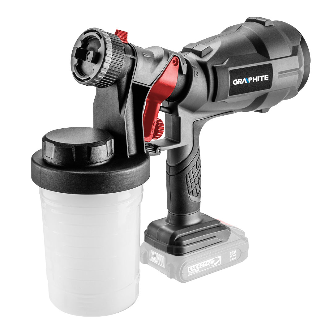 Striekacia pištoľ Energy+ 18V HVLP, Li-Ion, bez batérie od GRAPHITE nájdeš na naravis.sk