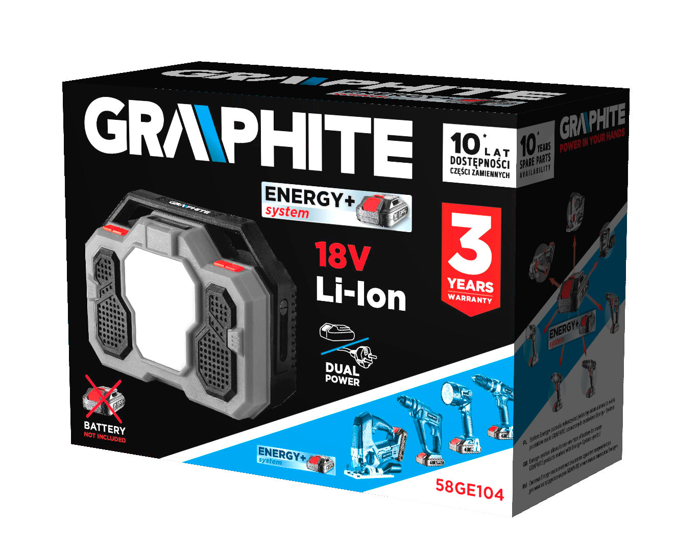 Energy+ 18V akumulátorové rádio, Li-on od GRAPHITE nájdeš na naravis.sk