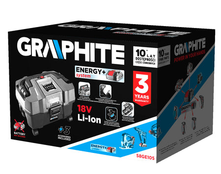 Energy+ 18V Li-Ion dielenský vysávač, 10 l od GRAPHITE nájdeš na naravis.sk