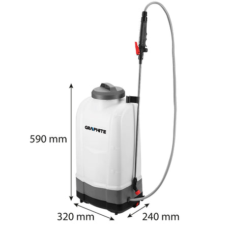 Energy + 18V, Li-lon akumulátorový postrekovač, 15L nádrž, bez akumulátora od GRAPHITE nájdeš na naravis.sk