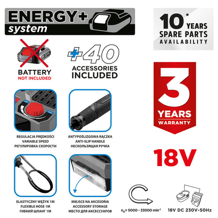 Energy+ 18V multibrúska bez akumulátora od GRAPHITE nájdeš na naravis.sk