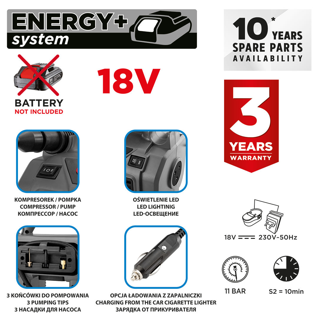 Energy+ 18V kompresor bez batérie od GRAPHITE nájdeš na naravis.sk