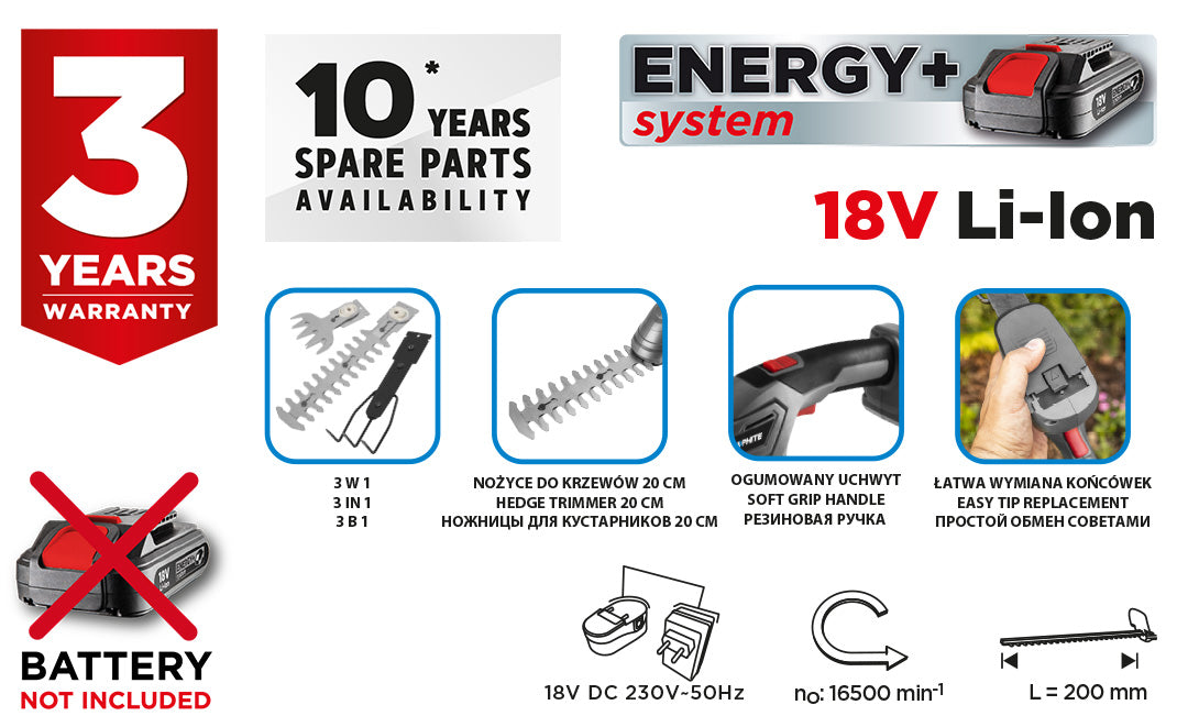 Vyžínač trávy Energy+ 3v1 18V, bez batérie od GRAPHITE nájdeš na naravis.sk