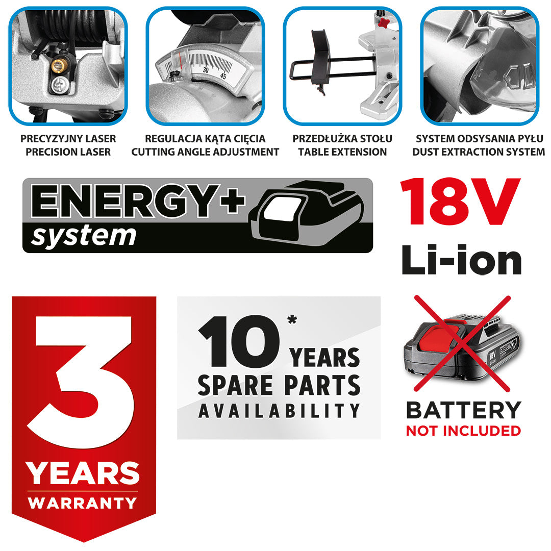 Li-lonová pokosová píla Energy+ 18 V, 210 x 30 mm, 3000 otáčok za minútu, bez batérie od GRAPHITE nájdeš na naravis.sk