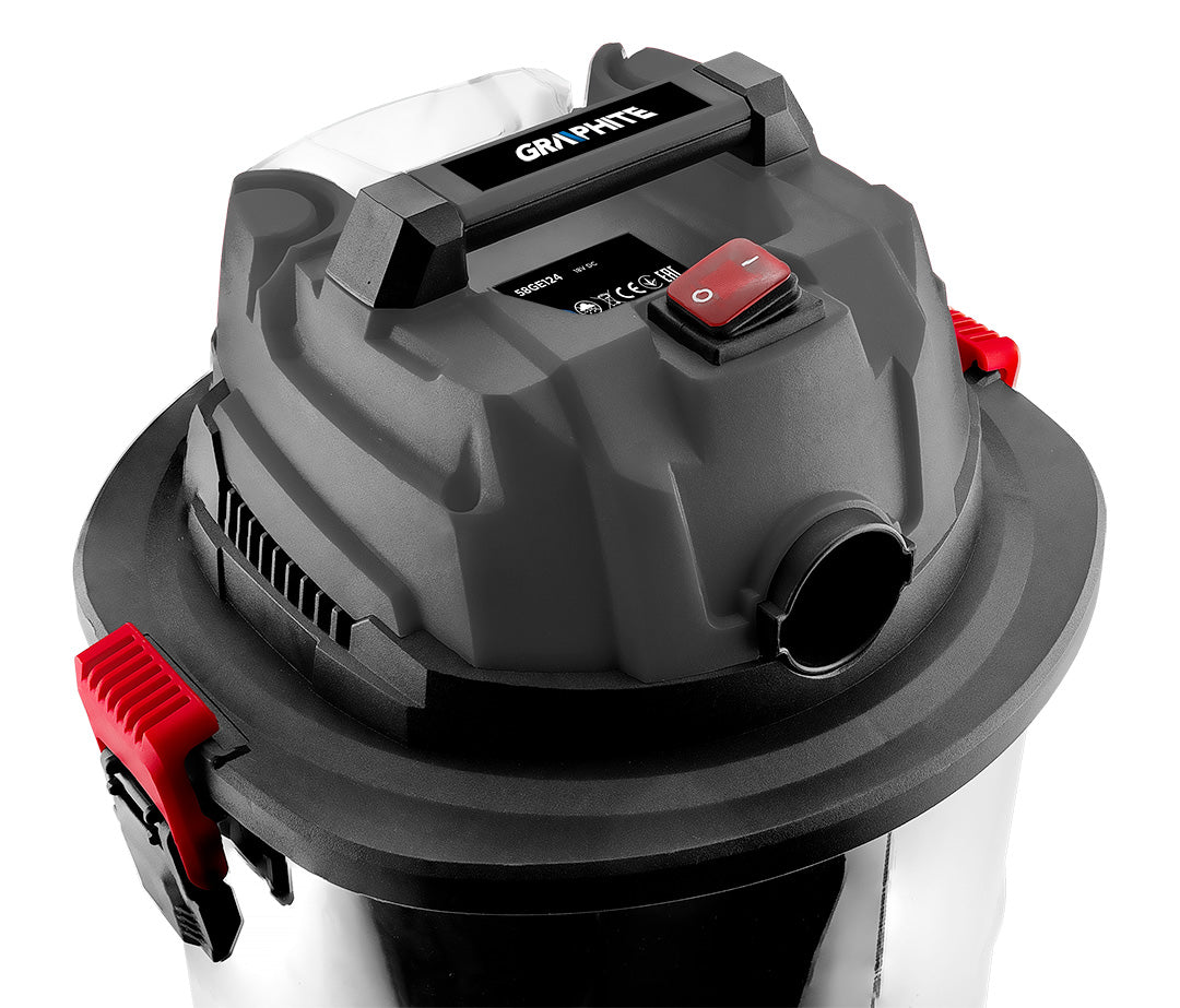 Vysávač Energy+ 18V Li-lon na mokré/suché vysávanie, 20 l nádrž, bez batérie od GRAPHITE nájdeš na naravis.sk