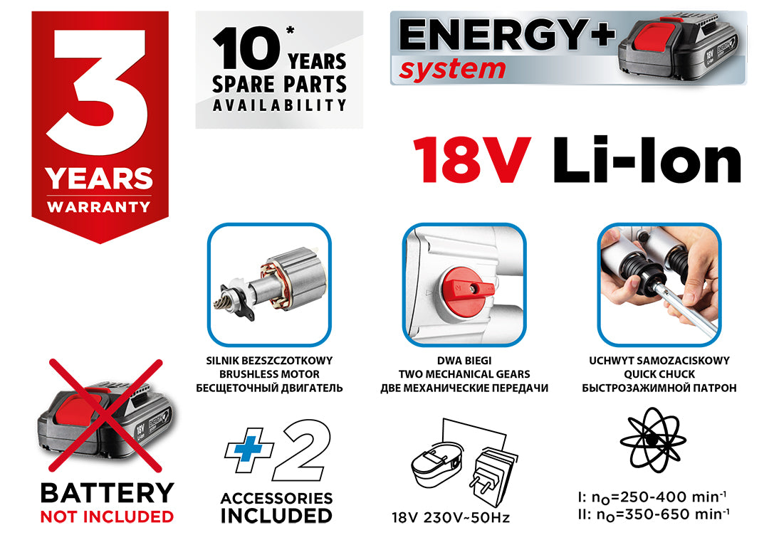 Energy+ 18V bezkartáčový dvojitý mixér bez akumulátora od GRAPHITE nájdeš na naravis.sk