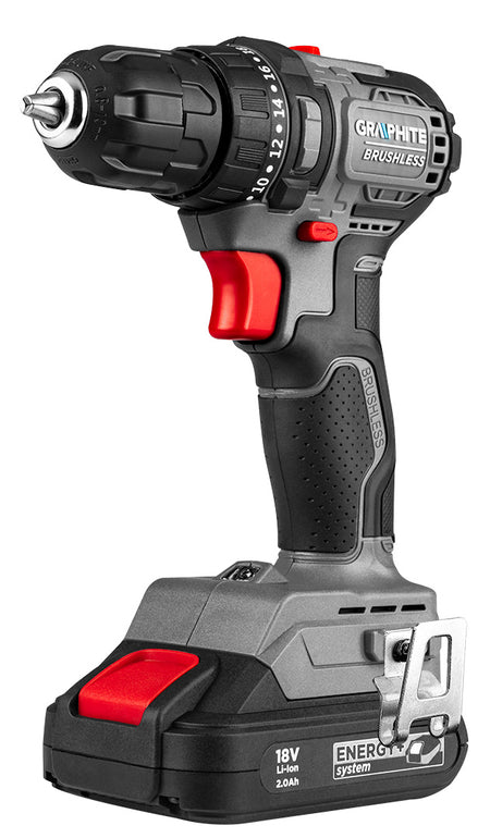 18V bezkartáčový vŕtací skrutkovač, 10mm skľučovadlo, kompaktný, Energy+, bez akumulátora od GRAPHITE nájdeš na naravis.sk