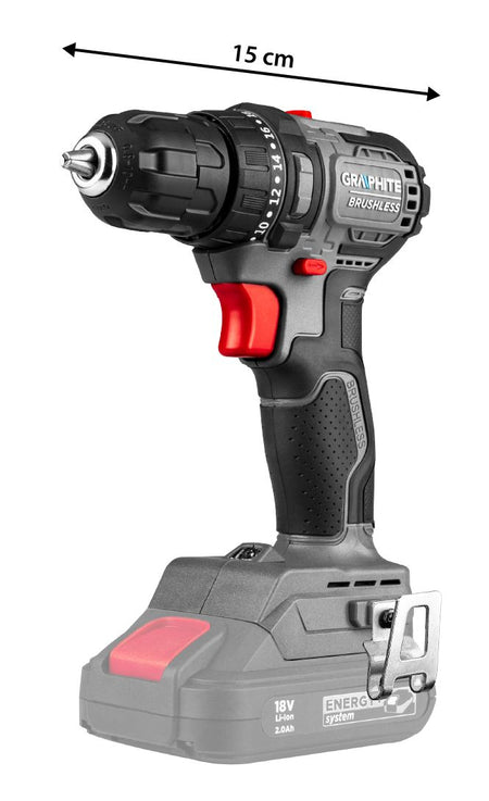 18V bezkartáčový vŕtací skrutkovač, 10mm skľučovadlo, kompaktný, Energy+, bez akumulátora od GRAPHITE nájdeš na naravis.sk