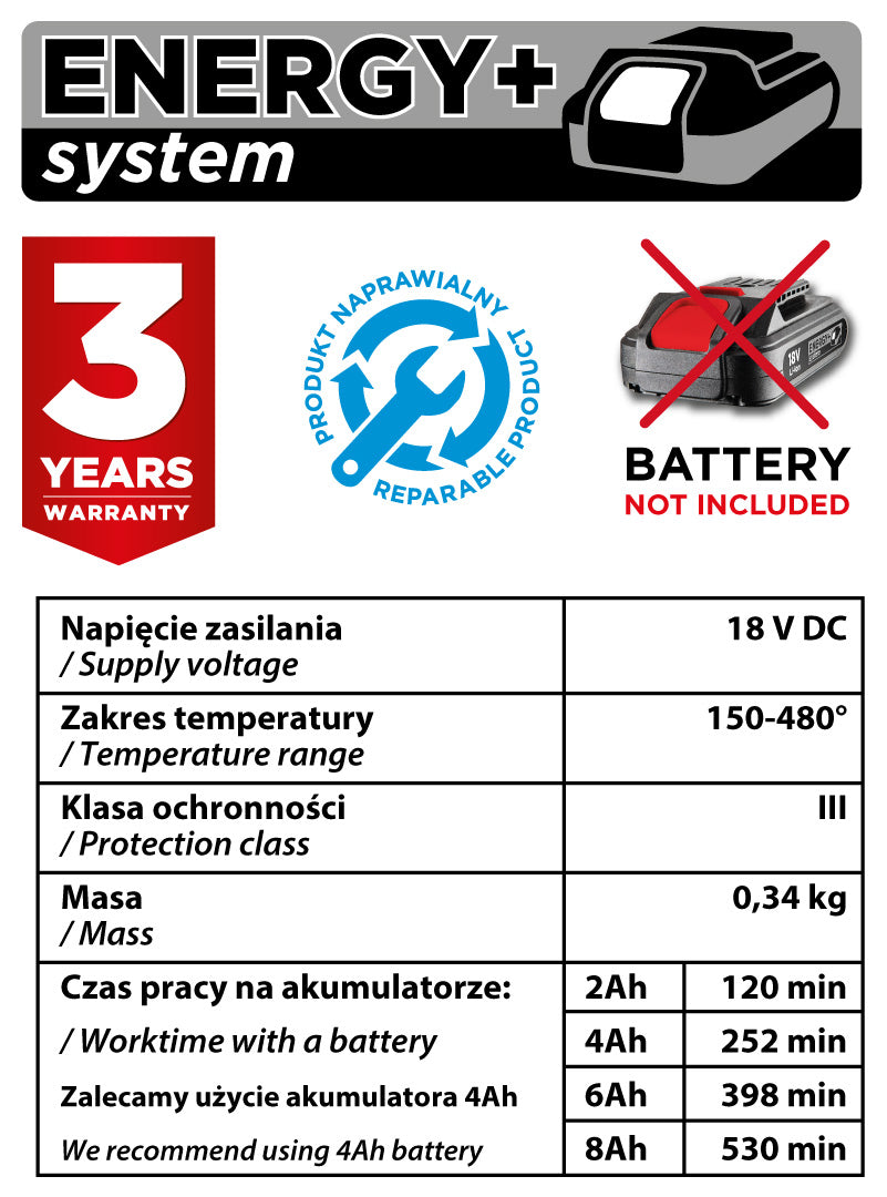 Spájkovacia stanica Energy+ 18V, bez batérie od GRAPHITE nájdeš na naravis.sk