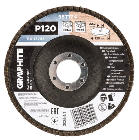 Klapkové koleso 125 x 22,2 mm, P120 od GRAPHITE nájdeš na naravis.sk