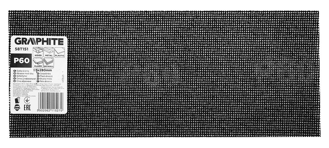Brúsny list 115 x 280 mm, P60 od GRAPHITE nájdeš na naravis.sk