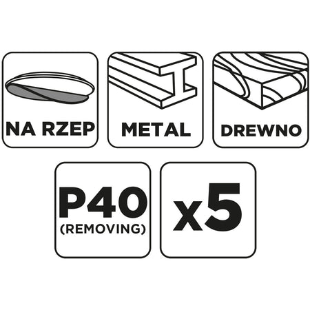 Brúsne kotúče so suchým zipsom 150 mm, P40, 5 ks, bez otvorov od GRAPHITE nájdeš na naravis.sk