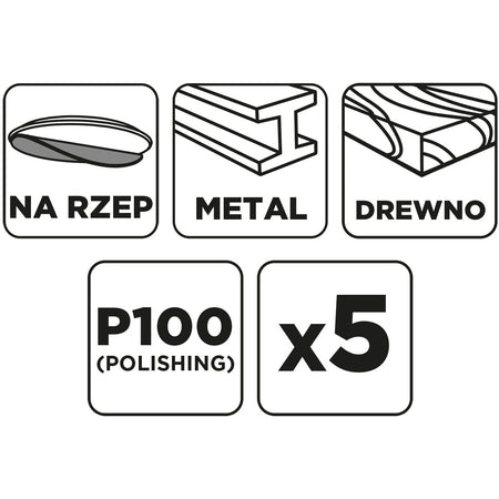Brúsne kotúče so suchým zipsom 150 mm, P100, 5 ks, bez otvorov od GRAPHITE nájdeš na naravis.sk