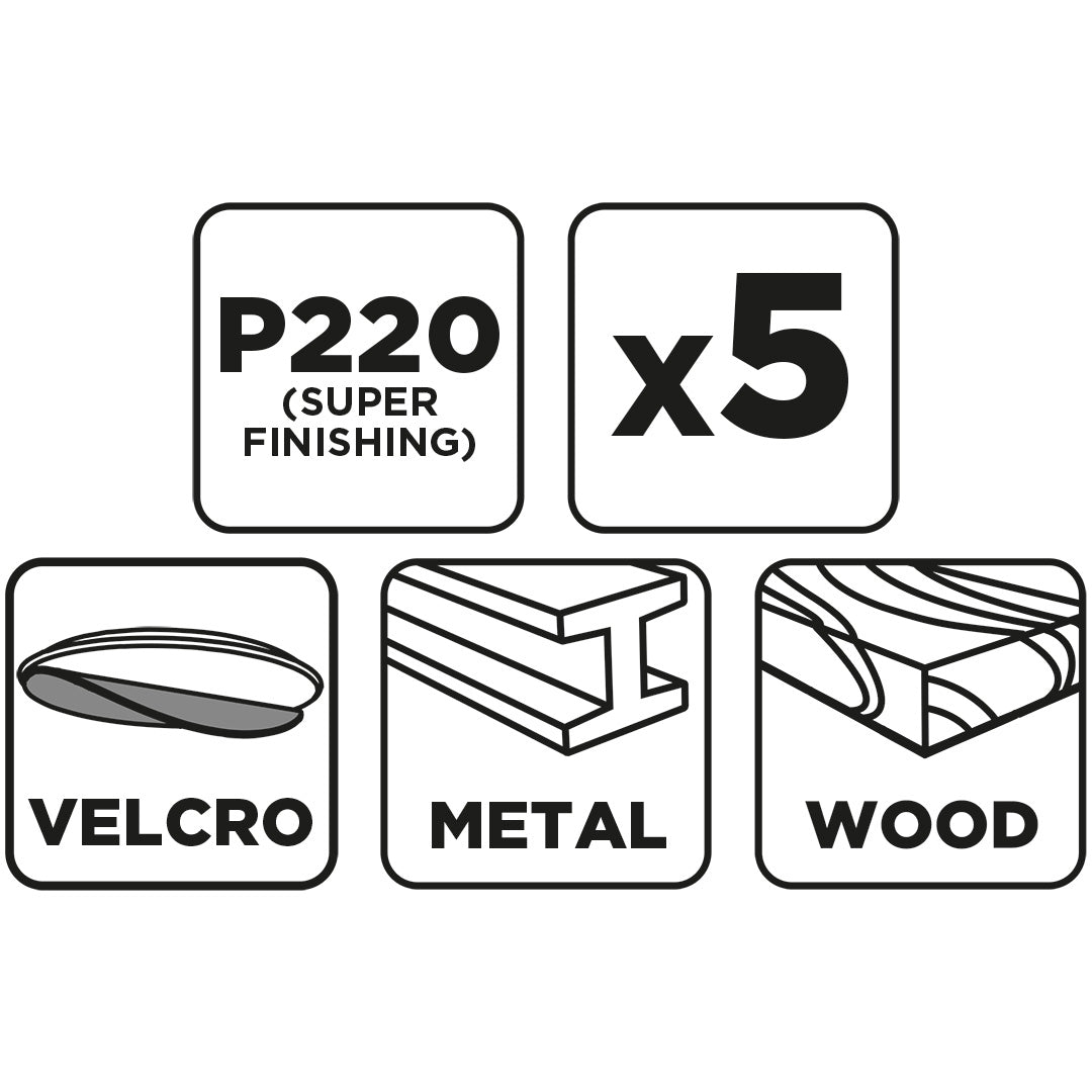 Brúsne kotúče so suchým zipsom 125 mm, P220, 5 ks, bez otvorov od GRAPHITE nájdeš na naravis.sk