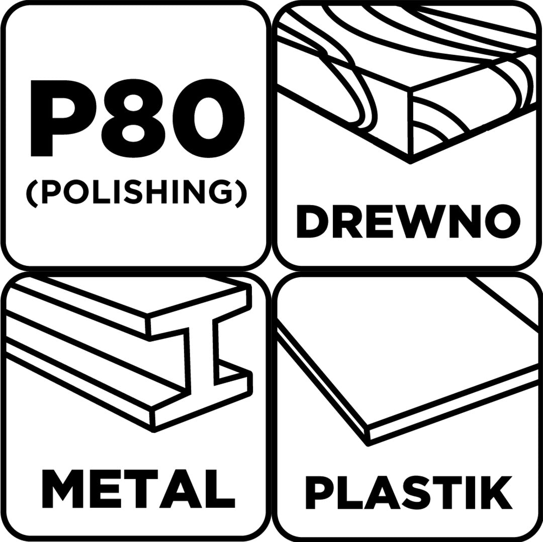Brúsne listy 93 x 230 mm, P80, 5 ks, bez otvorov od GRAPHITE nájdeš na naravis.sk