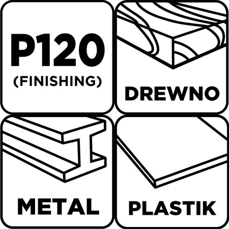 Brúsne listy 93 x 230 mm, P120, 5 ks, bez otvorov od GRAPHITE nájdeš na naravis.sk