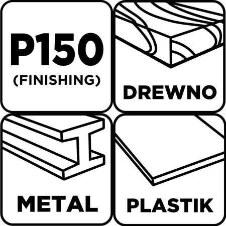 Brúsne listy 93 x 230 mm, P150, 5 ks, bez otvorov od GRAPHITE nájdeš na naravis.sk