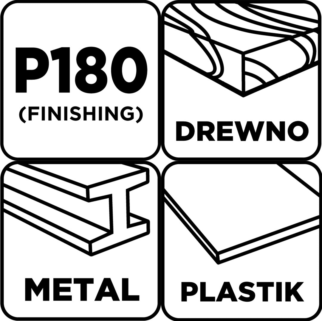 Brúsne listy 93 x 230 mm, P180, 5 ks, bez otvorov od GRAPHITE nájdeš na naravis.sk