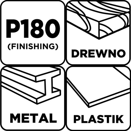 Brúsne listy 93 x 230 mm, P180, 5 ks, bez otvorov od GRAPHITE nájdeš na naravis.sk