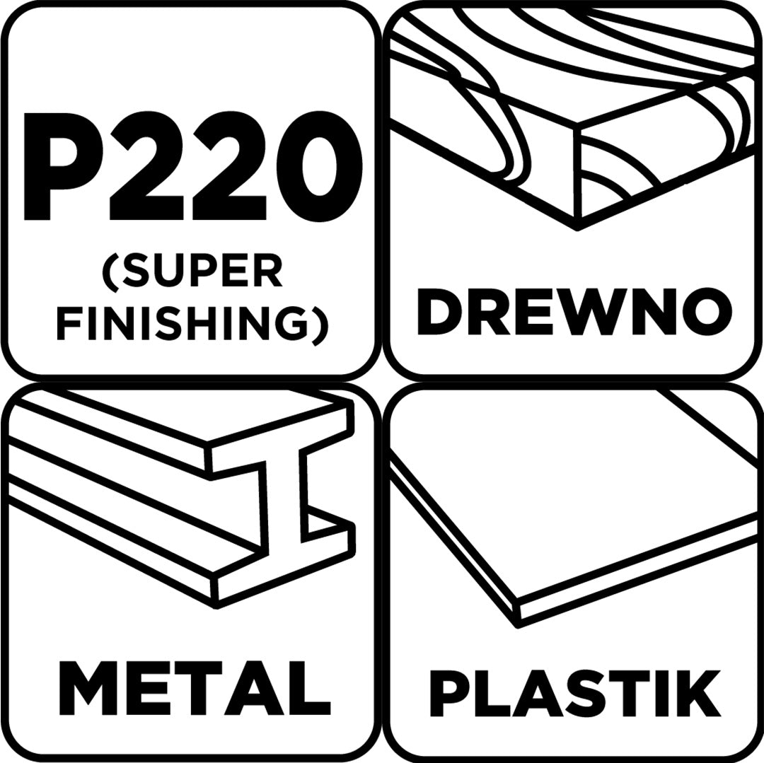 Brúsne listy 93 x 230 mm, P220, 5 ks, bez otvorov od GRAPHITE nájdeš na naravis.sk