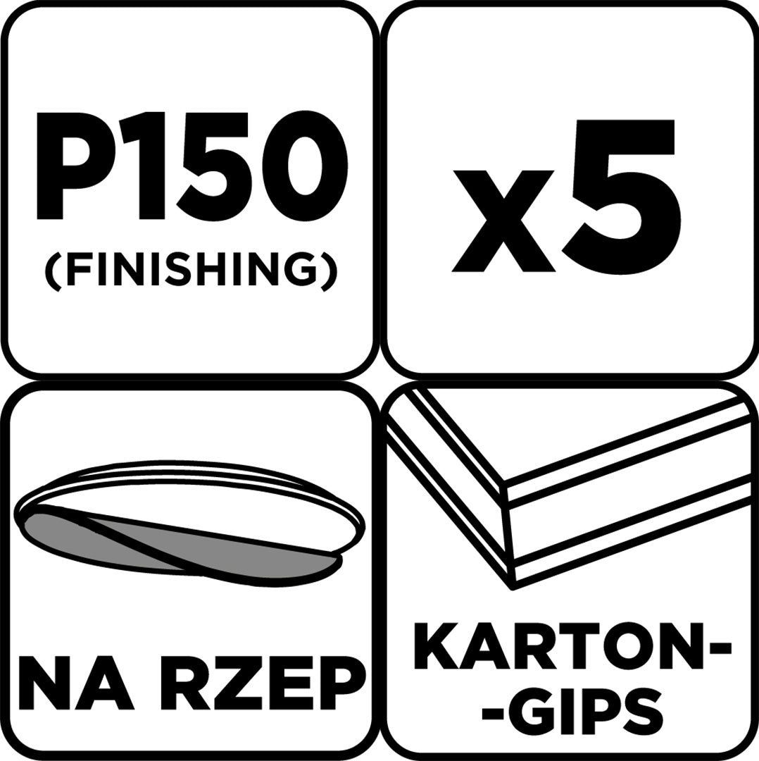 Brúsne kotúče, perforované, s otvormi na suchý zips 225 mm, P150, 5 ks. od GRAPHITE nájdeš na naravis.sk