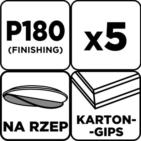 Brúsne kotúče, perforované, s otvormi na suchý zips 225 mm, P180, 5 ks. od GRAPHITE nájdeš na naravis.sk